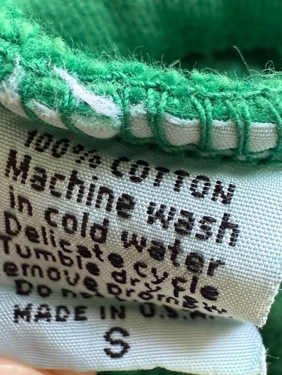 SET ACTIVE Green Cropped Half Zip Sweatshirt S Oversized French Terry Pullover - Picture 4 of 6